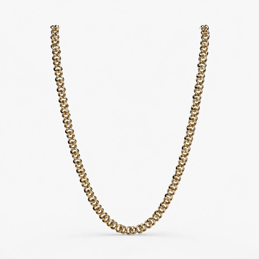 Classic Cuban Link Chain Necklace – Sterling Gold