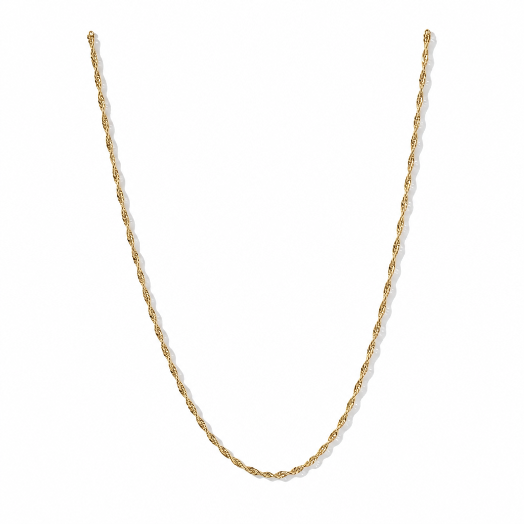 Rope Chain Necklace – Yellow Gold Finish