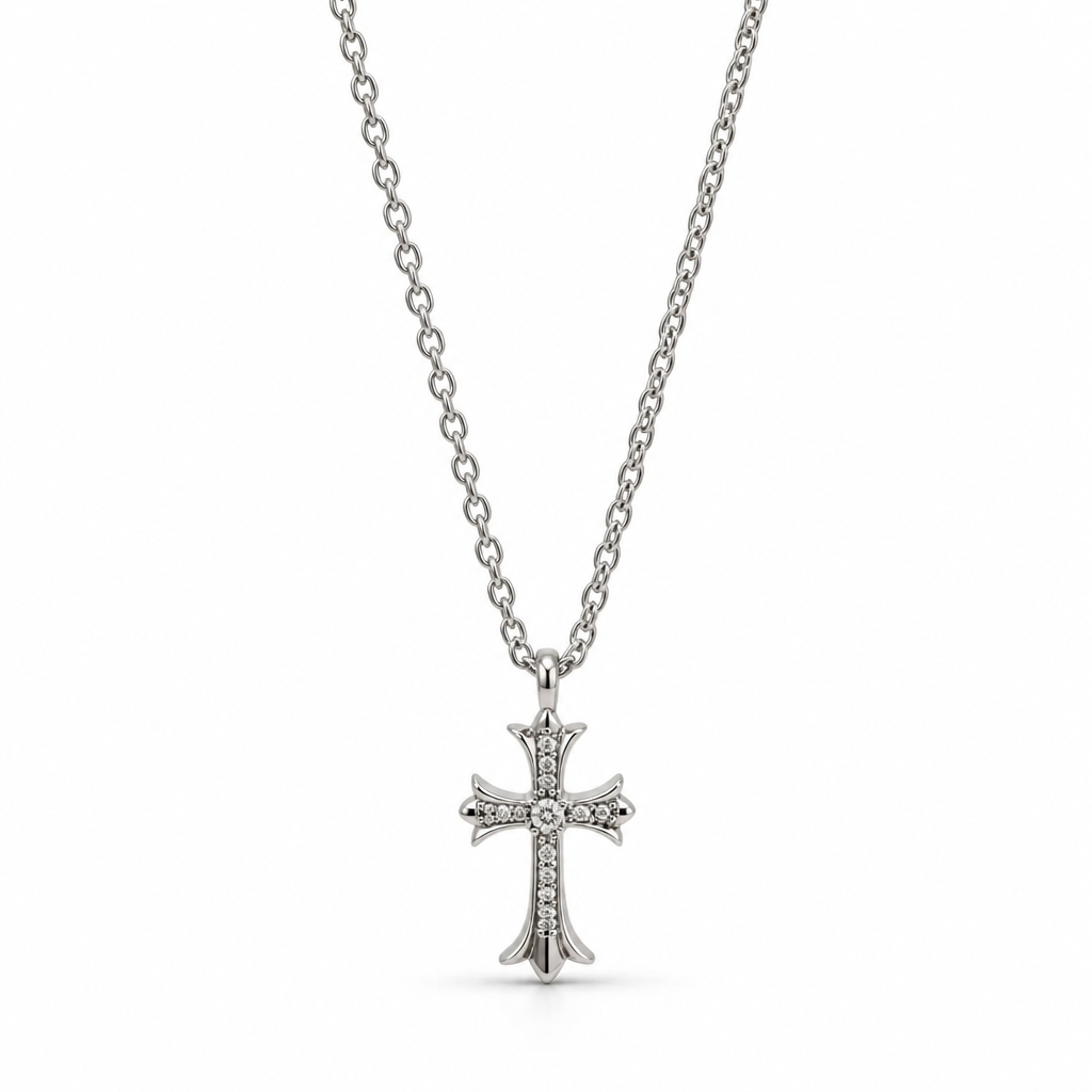 Gothic Cross Pendant Necklace – Sterling Silver