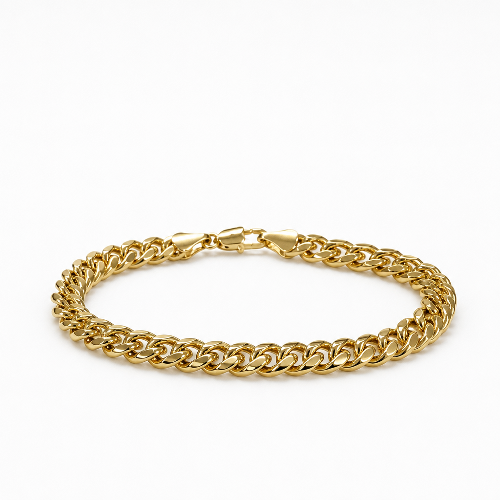 Cuban Chain Bracelet – Yellow Gold Finish
