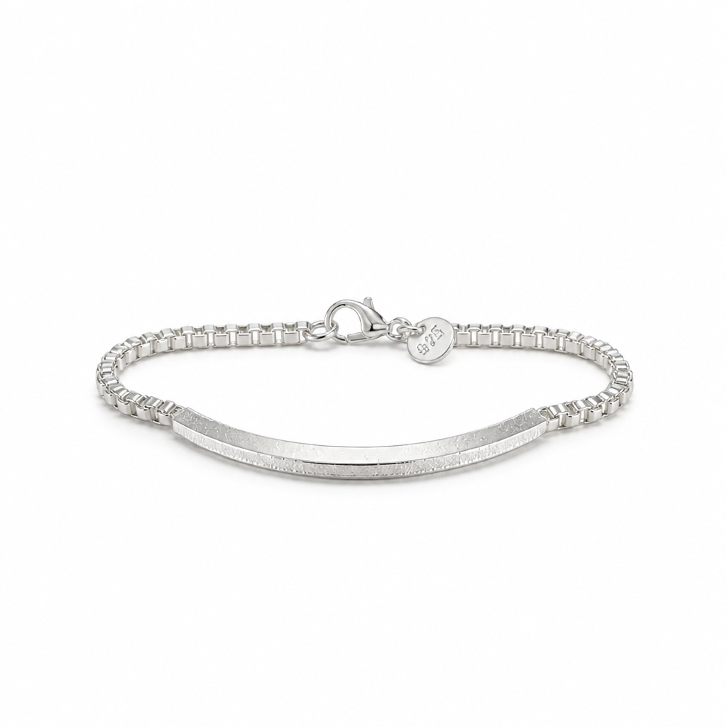Curved Bar Bracelet – Sterling Silver